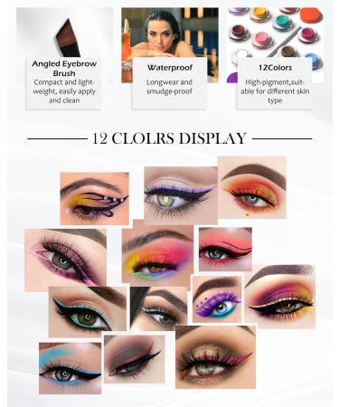 Waterproof Matte Gel Eyeliner Pot- Black Long Lasting Cream Eyeliner Eyebrow Gel High Intensity Pigments Smudge-proof Eye Liner Brow Cream for Halloween Cosplay Show Eye Liner Brow Face Makeup-#116 - Buy Online on GoSupps.com