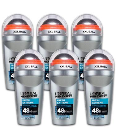 L'OR AL L'Or al Men Expert 6-pack of Fresh Extreme 48 roll-on deodorants (6 x 50 ml)