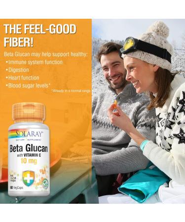 SOLARAY Beta Glucan with Vitamin C 10mg | Immune System Support | 60 VegCaps - Buy Online on GoSupps.com