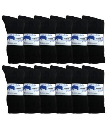 Yacht & Smith Men's Diabetic Neuropathy Edema Socks Cotton Crew Ankle Medical Sock