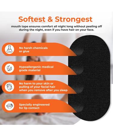 BloomTape Advanced Mouth Tape (30 Count) for Restful Sleep | Ideal for Mouth Breathers, Snorers & Sleep Apnea | Beard-Friendly Design for Comfort | Black Label - Buy Online on GoSupps.com