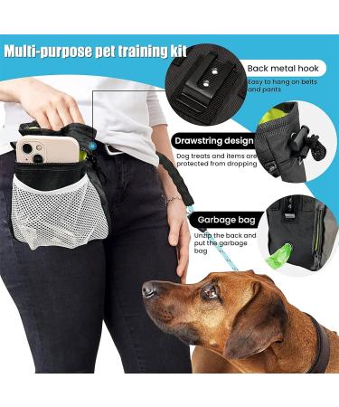 GYTFOG Pet Products Small Dog Treat Bag Black Color Dog Treat Pouch Outdoor Feeding Fanny Pack Portable Foldable Dog Supplies. - Buy Online on GoSupps.com