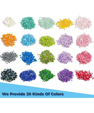 AB Diamond Painting Beads 5D Accessories - 20 Colors Round Drills & Rhinestones for Craft - 2.8MM/20000PCS - Buy Online on GoSupps.com