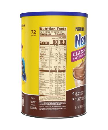 NESQUIK Chocolate Powder 6x38oz Canisters - Pack of 6 | Delicious and Nutritious Chocolate Drink Mix - Buy Online on GoSupps.com
