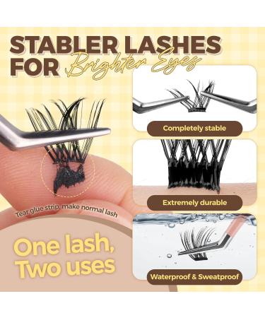 LASHVIEW Self Adhesive Eyelash Clusters - No Glue Needed 10-16mm Press-on Lash Extension Kit with Tweezers | Natural DIY Eyelash Extensions (F21) ZNF21 - Buy Online on GoSupps.com