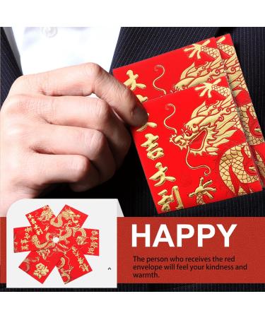 Lurrose Asian Red Envelope 60pcs Chinese Red Envelopes 2024 Chinese New Year Dragon Year Lucky Money Envelopes Lunar New Year of Dragon Red Envelope Packets Hong Bao Hong Bao Envelope - Buy Online on GoSupps.com