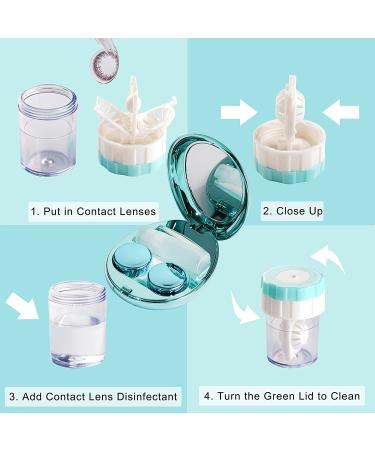 5-in-1 Green Travel Contact Lens Case with Mirror, Tweezers, Remover Tool & Solution Bottle - Buy Online on GoSupps.com