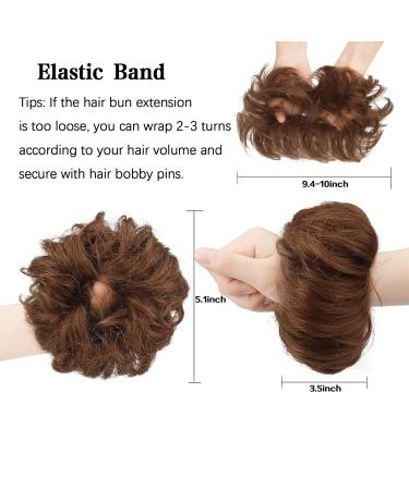 Feserhfen 100% Real Hair Hair Tie - Wavy Curly Extensions for Women & Girls - Auburn Part Dutt Updo - Buy Online on GoSupps.com