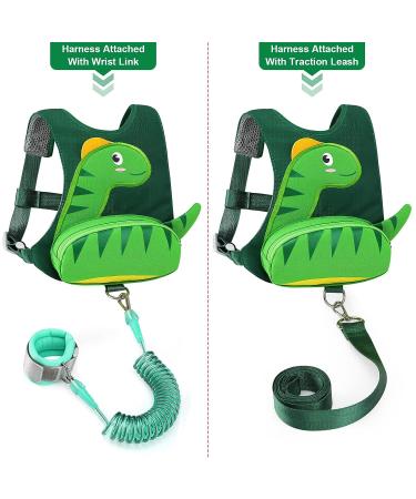 Accmor Toddler Harness Child Leash with Anti Lost Wrist Link - Dinosaur Design | Kids Walking Assistant for Boys and Girls | Green Harness with Small Pouch - Buy Online on GoSupps.com