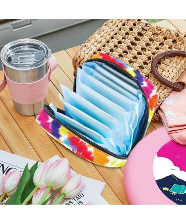 MUOOUM Sanitary Napkin Storage Bag Colored Tie Dye Menstrual Cup Pouch Portable Sanitary Napkin Pads Storage Bags Feminine Menstruation First Period Bag for Teen Girls Women Ladies Multi-colored 9 - Buy Online on GoSupps.com