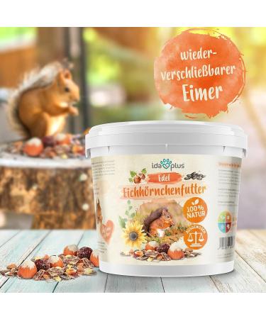 Ida Plus Noble Squirrel Feed 1000g - Nut & Fruit Rich Year-Round Bucket | 100% Natural & Balanced for Squirrels & Stripe Horns - Buy Online on GoSupps.com