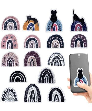 Jingan Calming Stickers - 16 Reusable Crushed Stone Desk Toys | Rainbow Cat Pattern for Adults - Buy Online on GoSupps.com