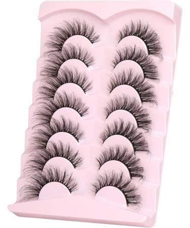 False Eyelashes Wispy Cat Eye Lashes Russian Strip Lashes That Look Like Extensions Fox Eye Lashes D Curl Fake Lashes Pack 7 Pairs by Goddvenus E-cat eye - Buy Online on GoSupps.com