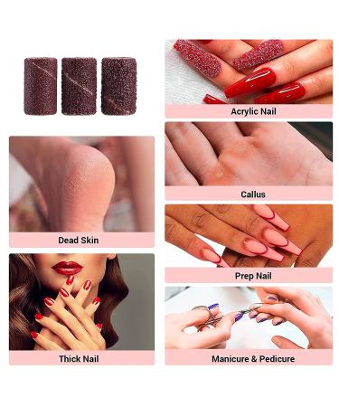 Melodysusia 300Stk Grinding Sleeve Nail Cutter Attachment - 180 Grit Cap & Mandrel for Manicure Pedicure Nail Art & Care (Red) - Buy Online on GoSupps.com