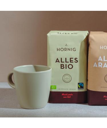 J. Hornig Organic & Fair Trade Coffee Grounds - 12x500g | Intense Aroma & Strong Taste for Filter French Press & Espresso - Buy Online on GoSupps.com