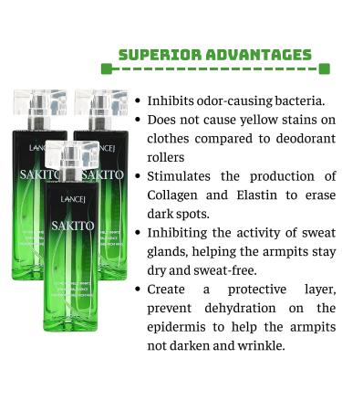 SAKITO Underarm Deodorant Spray (3 Pack) - Prevent Sweat No Stains 24-Hour Freshness International Shipping - Buy Online on GoSupps.com