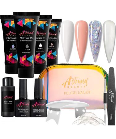 Poly Nail Gel Kit with UV Lamp and Slip Solution - All-in-One Manicure Travel Kit - Buy Online on GoSupps.com