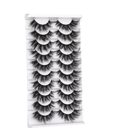 WiwoSEO Mink False Eyelashes - 10 Pairs Fluffy Dramatic Volume with 3D Cat Eye Effect - Buy Online on GoSupps.com