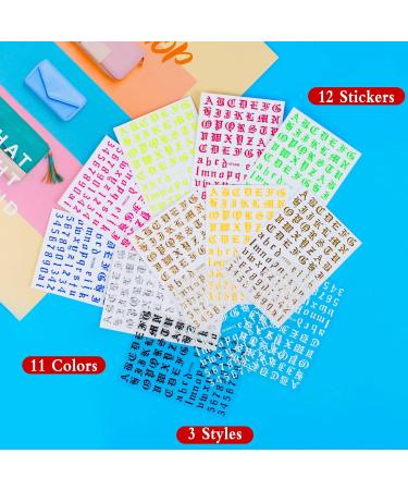 12 Sheets Self-Adhesive Letter Nail Art Sticker Alphabet Nail Stickers Letter Word Nail Decals - Buy Online on GoSupps.com