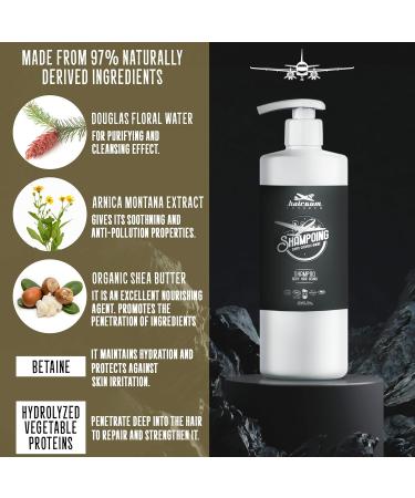 Hairgum Men's Hair & Beard Shampoo - All-in-One Moisturizing Shampoo for Men - Cleansing Shampoo with Shea Oil for Hair & Mustache (31 oz - Buy Online on GoSupps.com
