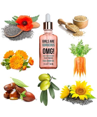 OMG! Face Oil - Ultimate Dry Skin Remedy | Natural Hydrating Treatment for Skin Barrier Repair & Glow | Anti-Aging Firmness & Fine Lines | Gua Sha & Face Yoga Ready | 100% Plant Extracts | Made in USA - 1 Oz - Buy Online on GoSupps.com