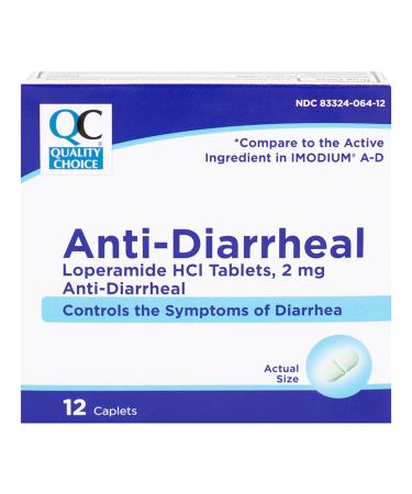 Quality Choice Loperamide 2 mg Anti-Diarrheal Tablets for Occasional Digestive Support. Easy to Swallow Tablets.12 Count Travel Pack. Compact and Portable Relief