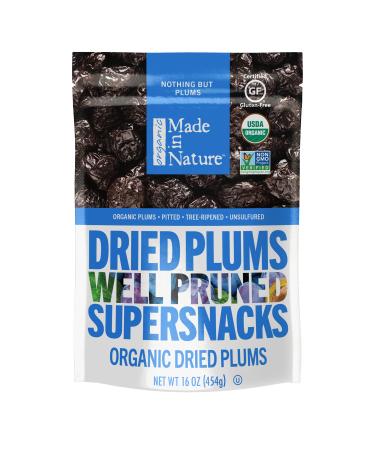 Made in Nature | Organic Dried Plums | Non-GMO, Unsulfured Vegan Snack | 16 Ounce 16 Ounce (Pack of 1)