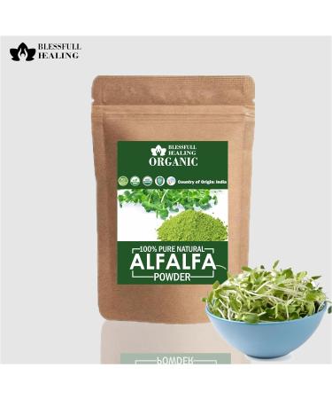 Blessfull Healing Organic 100% Pure Natural Alfalfa Superfood Powder | 300 Gram / 10.58 oz - Buy Online on GoSupps.com