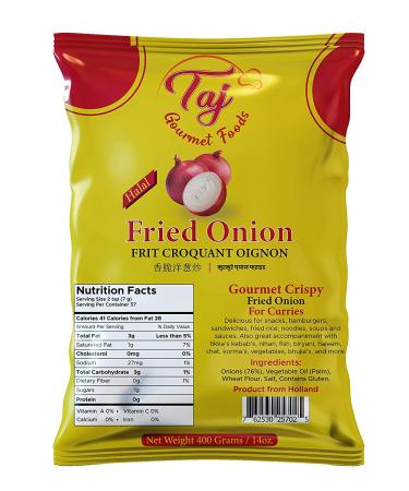 TAJ Crispy Fried Onion 400g | 100% Natural Holland-Netherlands Coated | Ideal for Sushi & Casseroles - Buy Online on GoSupps.com