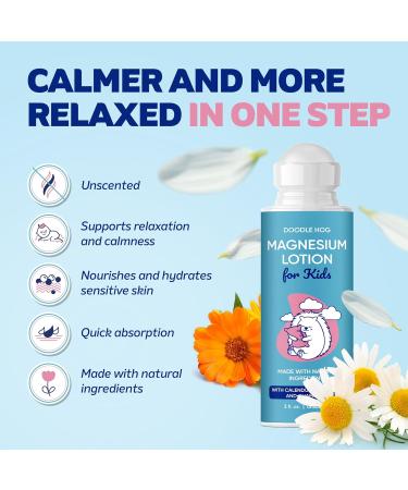 DOODLE HOG Magnesium Lotion for Kids With Calendula Aloe Vera and Chamomile Magnesium Lotion for Sleep Made in USA Kids Roll-On Application 3 fl oz - Buy Online on GoSupps.com