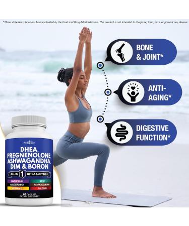 NEW AGE DHEA Supplement - Pregnenolone for Men & Women with DIM Ashwagandha Boron Calcium Magnesium Zinc Vitamin D3 5000iu - Support Capsules - 120 Count 60 Count (Pack of 2) - Buy Online on GoSupps.com