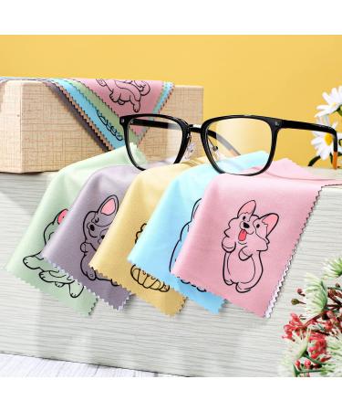 20 Pcs Microfiber Cleaning Cloths - Cute Dog Design Soft Multicolor Eyeglasses & Lens Cleaner 6x6 Inches - Ideal for Screens & Glasses - Buy Online on GoSupps.com