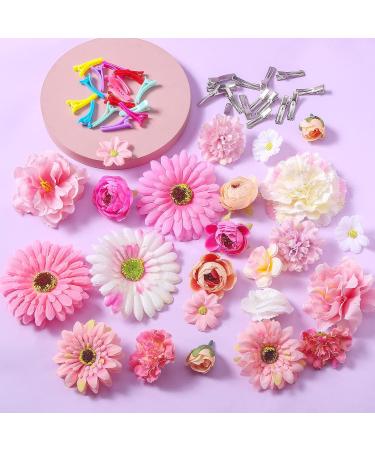 24pcs Pink Flower Hair Clips for Women & Girls - Non-Slip Rose Hair Barrettes for Bride & Kids + 30pcs Duck Billed Hair Clips - Buy Online on GoSupps.com