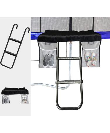 Eurmax USA Universal Easy-to-Assemble Trampoline Ladder Trampoline Slide with Shoes Pocket Ladder w/ shoes pocket