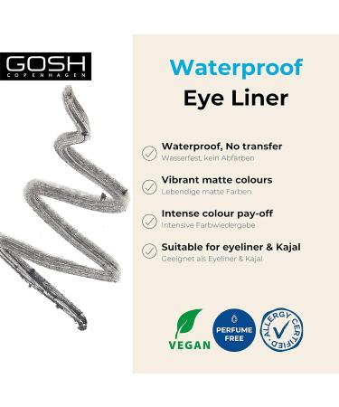 Gosh Matte Eyeliner Cool Gray - Creamy Soft Texture High Opacity Vegan & Perfume-Free | Perfect for Smokey Eyes | 1 Piece - Buy Online on GoSupps.com