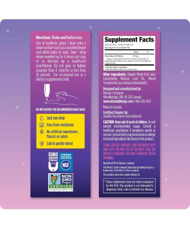 Ddrops Baby Bedtime Drops for Babies Organic Liquid Drops for Calming Bedtime Routines 60 Count - Buy Online on GoSupps.com