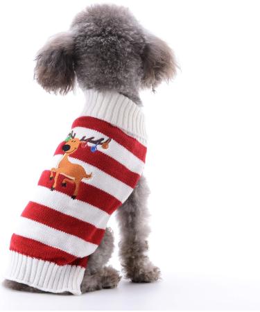 Shop Cozy Christmas Dog Sweater - Turtleneck Knitwear for Puppies | Warm Dog Sweater with Reindeer & Bells - Perfect Holiday Gift! - Buy Online on GoSupps.com
