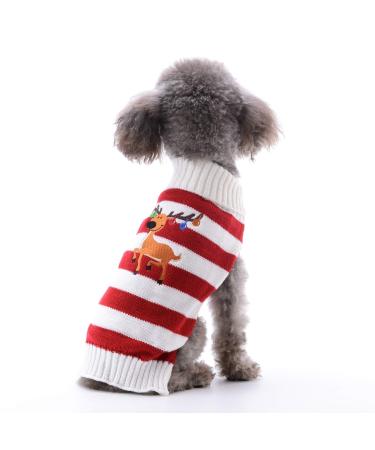 Abrrlo dog costumes dog clothes cotton sweaters celebrate christmas day winter coat knitting sweater dress up pet dog sweater pet costume fashion holiday party (s kitz c1) s kitz c1