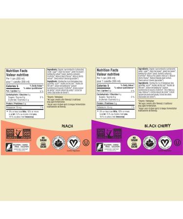 Remedy Kombucha Sugar-Free Organic Drink Sparkling Low Calorie Gut Health Beverage - 6 Flavour Variety Pack - 355 mL Can 24-Pack Variety Pack 355ml (Pack of 24) - Buy Online on GoSupps.com