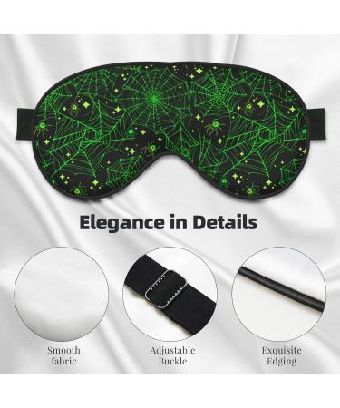 Shop Green Bright Web Spiders Sleep Mask - Adjustable Double-Sided Soft Eye Covers for Perfect Shading & Reduced Eye Edema - International Shipping Available - Buy Online on GoSupps.com
