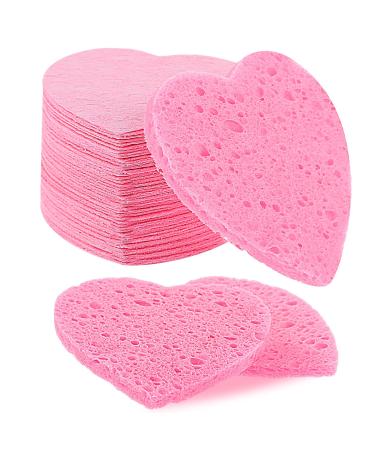 60 pieces of pink face to clean and peeling compressed facial sponges of natural reusable make-up sponge for deep cleaning and make-up remover - Buy Online on GoSupps.com