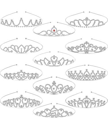 12 Pieces Children Girls Rhinestone Tiaras Crystal Tiara Rhinestone Princess Crown Princess Crystal Headband Vintage Girls Crowns for Kids Wedding Prom Birthday Party