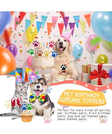 Weecent 48 Pcs Paw Cake Topper - 8 Color Paw Print Cupcake Topper Dog Birthday Party Supplies Dog Cupcake Toppers Pet Puppy Dog Birthday Party Decorations Multicolored - Buy Online on GoSupps.com