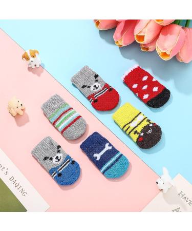24 Pieces Non Slip Dog Socks for Small Dogs - Indoor Paw Protectors for Hardwood Floors - 6 Styles (Small) - Buy Online on GoSupps.com