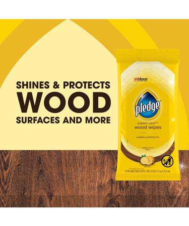 Pledge Multi-Surface Furniture Polish Wipes - 24 Total Lemon Wipes for Wood, Granite, Leather - Cleans and Protects - Buy Online on GoSupps.com