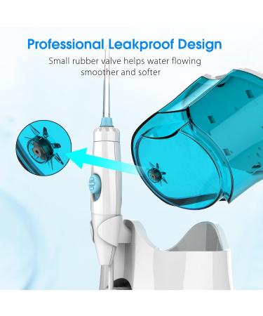 Silver Fork Water Flosser - 10 Pressure Settings Oral Irrigator Anti-Leakage Dental Cleaner with 7 Tips 600ml High Capacity for Braces & Teeth Care (Blue - Buy Online on GoSupps.com
