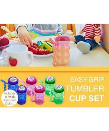 Arrow Home Products Sip A Mug  14oz  6pk - Easy to Grip Plastic Kid's Cup Where the Handle is the Straw - BPA-free with Screw-On Caps Great for Everyday Use  Made in the USA - Assorted Colors - Buy Online on GoSupps.com