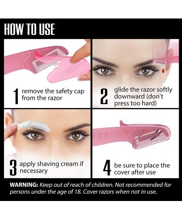 Nylea 6 Pack Eyebrow Razor Trimmer for Women & Men - Precision Disposable Facial Hair Shaper & Remover - Dermaplaning Tool with Cover - Buy Online on GoSupps.com