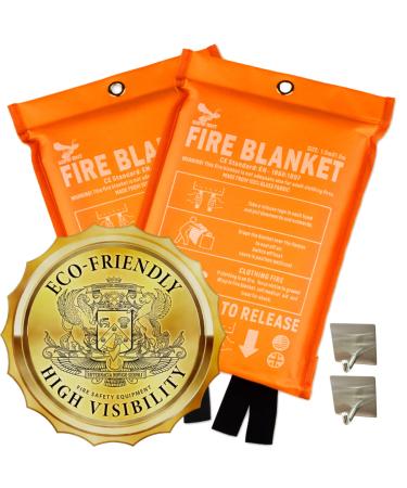 Supa Ant "Glow in The Dark Fire Blanket  39.3in & 47in CE Certified Fire Blankets  Eco-Friendly Fire Suppression Survival Kits - Emergency Fire Blanket - Fire Blanket - Fire Blanket for Home Fire Blanket (39in) 2pk