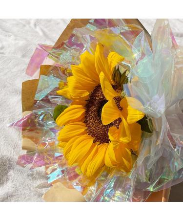 Giiffu Iridescent Film Cellophane Wrap Roll I 34 In Wide X 50 Ft Long I for Gift Baskets Flower Wrapping Paper Holographic Cellophane Easter Wrap Roll for Easter Gift Floral Bouquet Wrapping Pink Colorful - Buy Online on GoSupps.com